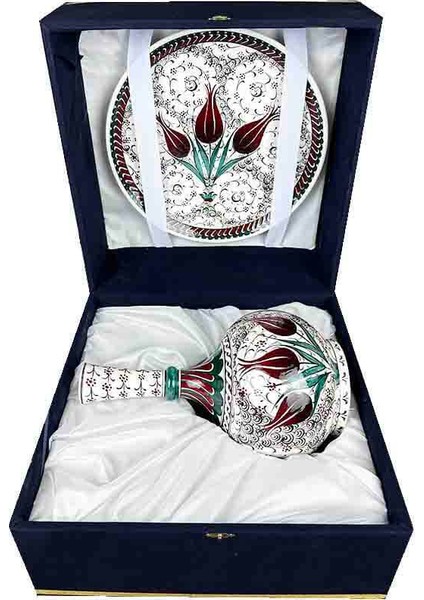 Iznik Çini Vazo Tabak Seti fırsatları