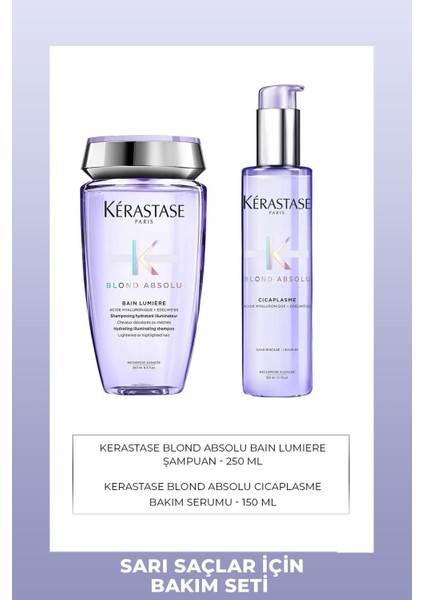 Kérastase Blond Absolu Bain Lumiere Şampuan 250 Ml + Blond Absolu Cicaplasme Saç Serumu 150 Ml
