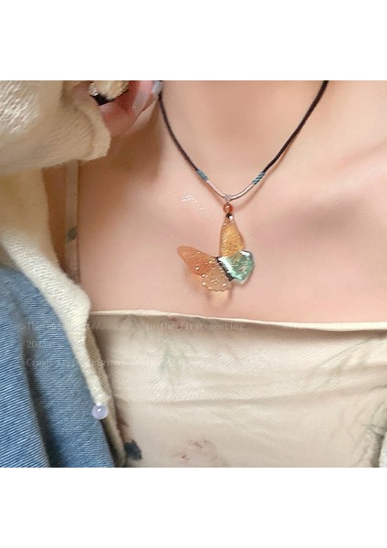 Üst Düzey Kelebek Inci Kolye Kadın Ins Tarzı Çok Yönlü Niş Yeni Ürün Klavikula Zinciri Hafif Lüks Zarif Aksesuarlar (Yurt Dışından)