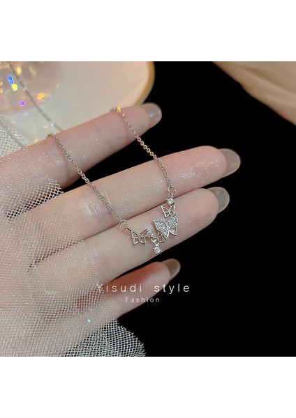 High-End Hafif Lüks Titanyum Çelik Kolye Kadın Niş Tasarımı Sıcak Kız Inci Köprücük Kemiği Zinciri Moda Çok Yönlü Aksesuar (Yurt Dışından)