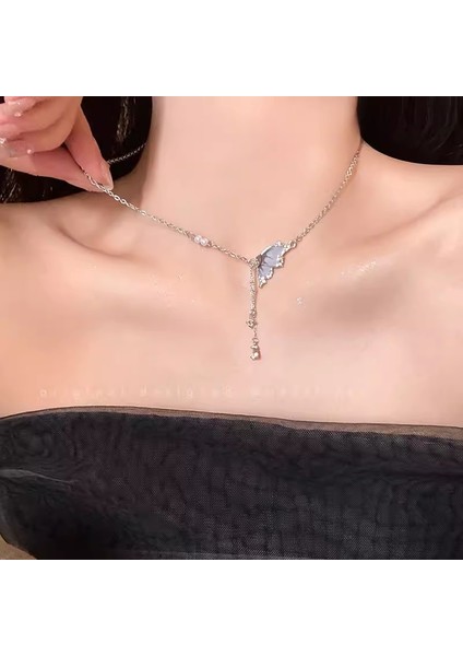 High-End Hafif Lüks Titanyum Çelik Kolye Kadın Niş Tasarımı Sıcak Kız Inci Köprücük Kemiği Zinciri Moda Çok Yönlü Aksesuar (Yurt Dışından)
