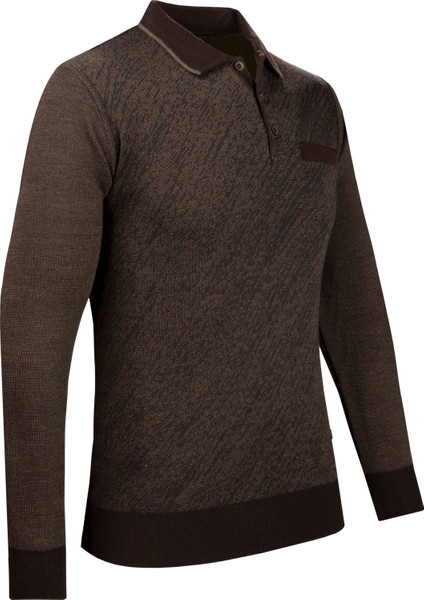 Erkek Polo Yaka Triko Kazak Desenli Kol ve Bel Lastikli Çelik Örgü Klasik Kalıp - 5012F fiyatları