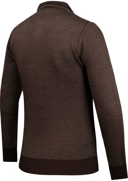 Erkek Polo Yaka Triko Kazak Desenli Kol ve Bel Lastikli Çelik Örgü Klasik Kalıp - 5012F fırsatları