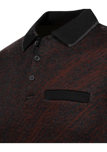 Erkek Polo Yaka Triko Kazak Desenli Kol ve Bel Lastikli Çelik Örgü Klasik Kalıp - 5012F modelleri
