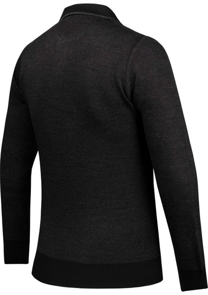 Erkek Polo Yaka Triko Kazak Desenli Kol ve Bel Lastikli Çelik Örgü Klasik Kalıp - 5012F fırsatları