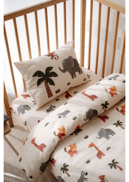 Bebek Beşik, Park Yatak (70X110 Cm) Nevresim & Çarşaf Takımı, Pamuk Saten - Safari fiyatları