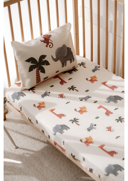 Bebek Beşik, Park Yatak (70X110 Cm) Nevresim & Çarşaf Takımı, Pamuk Saten - Safari indirimleri