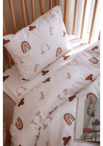 Bebek Beşik, Park Yatak (70X110 Cm) Nevresim & Çarşaf Takımı, Pamuk Saten - Gökkuşağı indirimleri