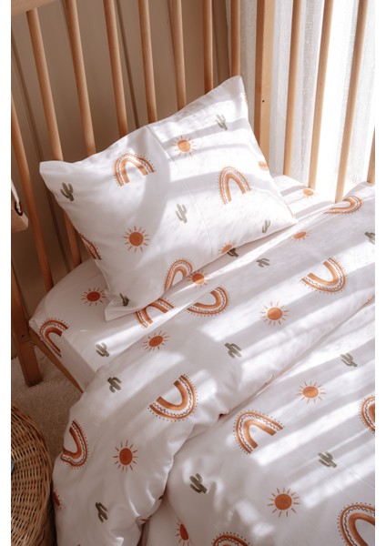Bebek Beşik, Park Yatak (70X110 Cm) Nevresim & Çarşaf Takımı, Pamuk Saten - Sunshine