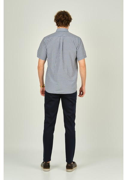 Erkek Ekoseli Yaka Düğmeli Kısa Kollu Pamuklu Gömlek 3008 Sarı fırsatları