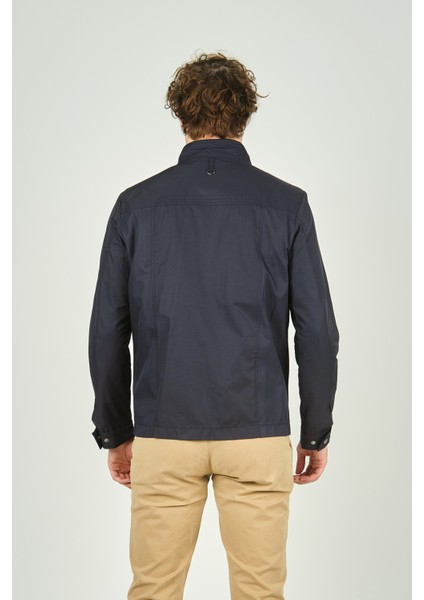 Erkek Hakim Yaka Cep Detaylı Fermuarlı Mevsimlik Spor Mont 4700 Lacivert fırsatları