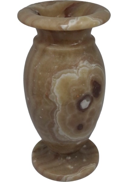 "el Yapımı Oniks Küp Vazo – 20 cm Şıklığında Dekoratif Dokunuş"