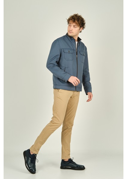 Erkek Hakim Yaka Cep Detaylı Mevsimlik Spor Mont 2734 Indigo fırsatları