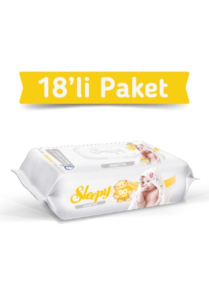 Islak Havlu Sensitive 90 Lı x 18 Adet (1620 Yaprak)