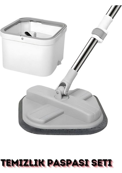 Ayarlanabilir 360° Döner Paspas Seti, Paslanmaz Çelik Temizlik Araçları