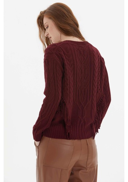 Kadın Bağcık Detaylı Bluz 2653 Bordo fırsatları