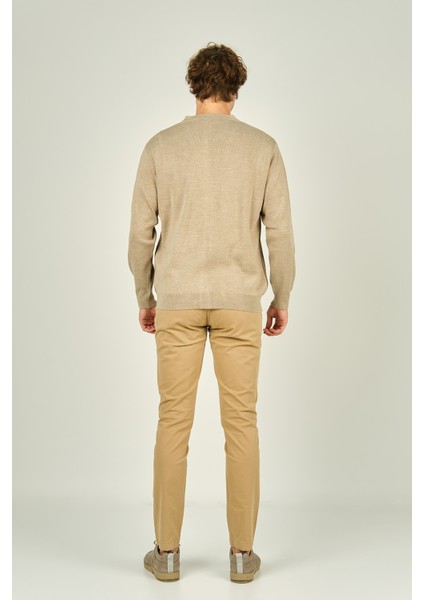 Erkek Cep Detaylı V Yaka Yün Hırka 4490 Bej fırsatları