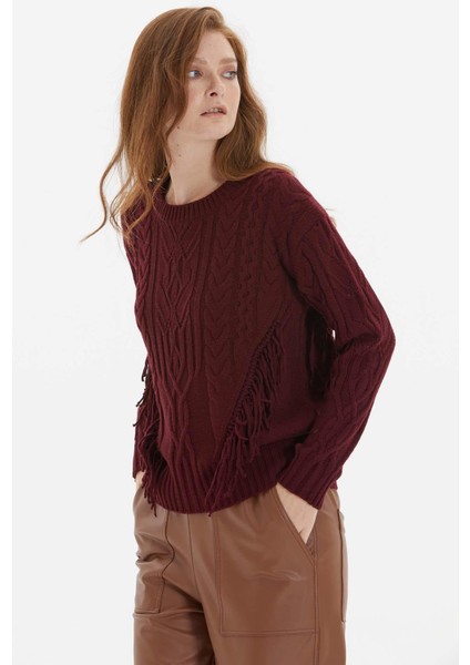 Kadın Bağcık Detaylı Bluz 2653 Bordo fiyatları