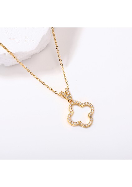 Içi Boş Geometrik Şekil Taş Kolye Kolye Tam Elmas Taş Kolye Ins Tarzı Kadın Basit Mizaç Niş Tasarım Anlayışı (Yurt Dışından)