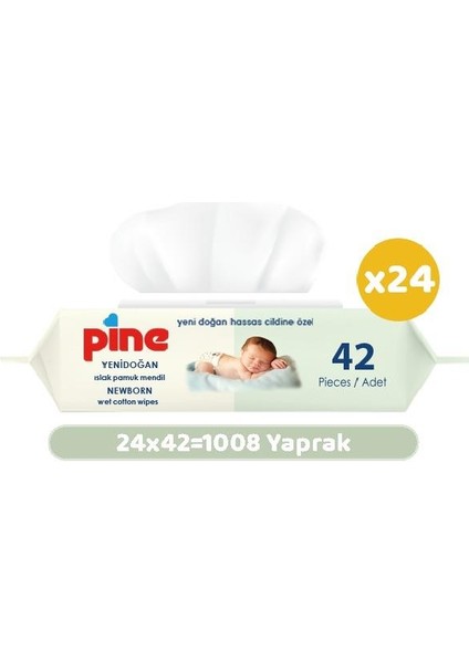24 Paket Yenidoğan 42'li Islak Mendil