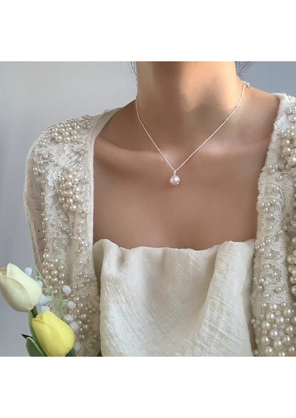 Ins Tarzı Inci Kabuk Yaz Tüm Maç Kolye Kadın Fiyonk Solmaz Niş Tasarım Klavikula Zincir Takı (Yurt Dışından)