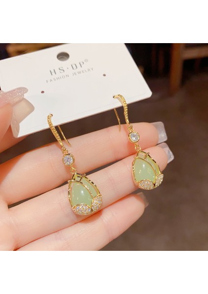 Cacaopopüler 925 Gümüş Iğne Küpe Klasik Geometrik Uzun Püskül Küpe (Yurt Dışından)