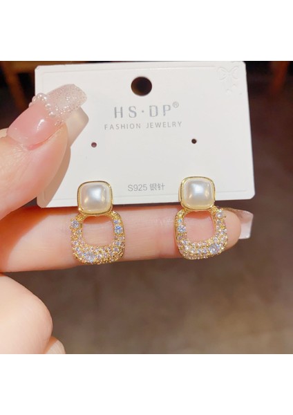 Cacaopopüler 925 Gümüş Iğne Küpe Klasik Geometrik Uzun Püskül Küpe (Yurt Dışından)