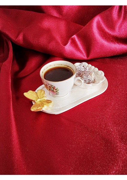 2 Adet Kelebekli Kahve Sunumluk ve Istiridye Lokumluk