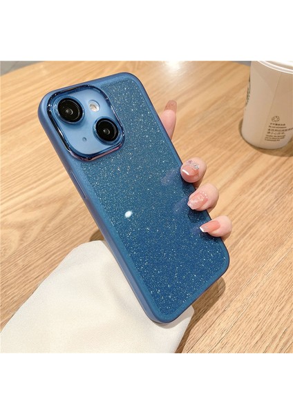 Apple iPhone 15 Plus Uyumlu Kılıf Zebana Işıltım Silikon Kılıf (Kamera Lens Korumalı) Açık Mavi fiyatları