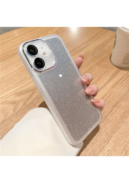 Apple iPhone 11 Uyumlu Kılıf Zebana Işıltım Silikon Kılıf (Kamera Lens Korumalı) Gri