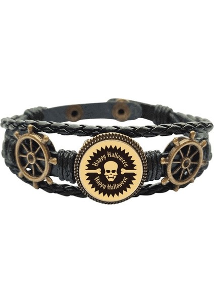 Cadılar Bayramı Dönüş Şablon L Deri Kaplı Ocean Bracelet Wristband (Yurt Dışından)
