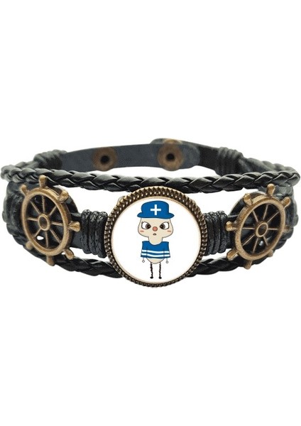 Grece Country Eu Culture Flag Uu Lear Braided Ocean Bracelet Wristband (Yurt Dışından)