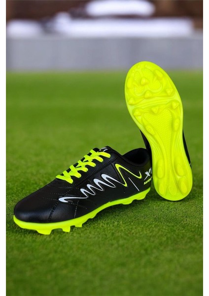 Erkek Krampon Dişli Futbol Ayakkabısı SİYAH - SARI fiyatları