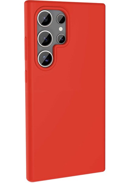 Samsung Galaxy S24 Ultra Kılıf Magsafeli Silinebilir Sert Silikon Kivi Kapak Kırmızı