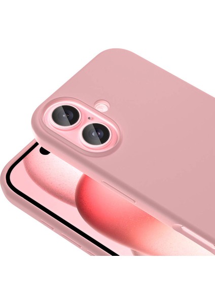 iPhone 16 Kılıf Magsafeli Silinebilir Sert Silikon Kivi Kapak Rose Gold