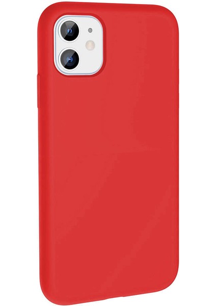 iPhone 11 Kılıf Magsafeli Silinebilir Sert Silikon Kivi Kapak Kırmızı