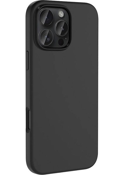 iPhone 16 Pro Kılıf Magsafeli Silinebilir Sert Silikon Kivi Kapak Siyah
