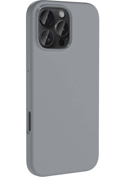 iPhone 16 Pro Max Kılıf Magsafeli Silinebilir Sert Silikon Kivi Kapak Gri