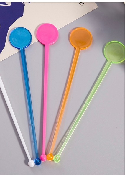 Renkli kokteyl karıştırma çubugu daire 25 adet/paket
