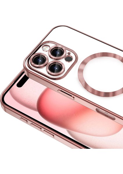 iPhone 16 Pro Max Kılıf Demre Renkli Silikon Magsafe Wireless Şarj Özellikli Bronz