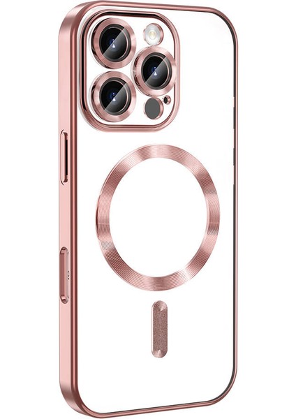 iPhone 16 Pro Max Kılıf Demre Renkli Silikon Magsafe Wireless Şarj Özellikli Bronz