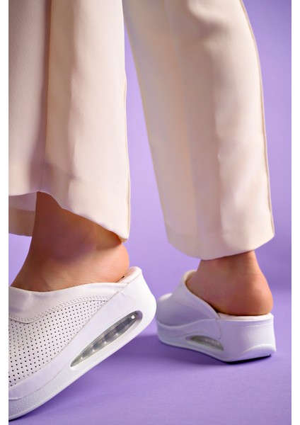 Beyaz Renkli Ortopedik Airmax Taban Sabo Terlik