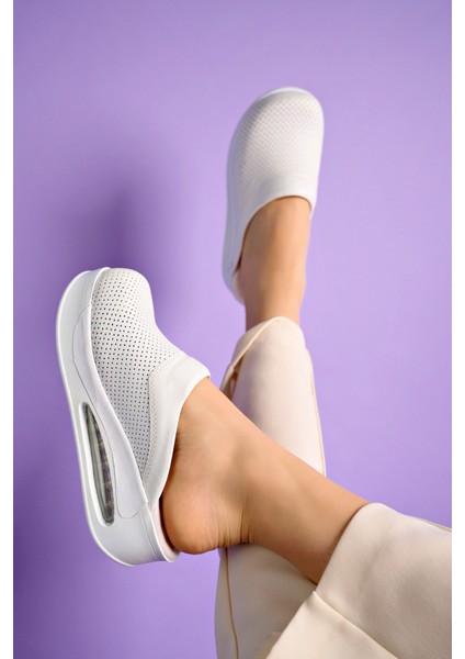 Beyaz Renkli Ortopedik Airmax Taban Sabo Terlik