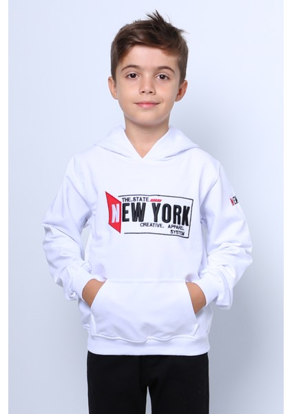 Erkek Çocuk Kapşonlu Sweat Baskılı Cepli C34