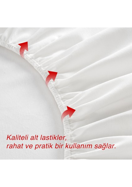 %100 Pamuklu Penye Tek Kişilik Lastikli Çarşaf 100 x 200 - Beyaz fırsatları