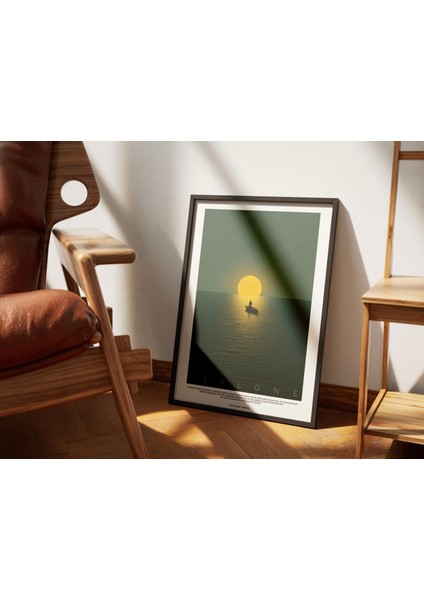 Deniz Gün Batımı Kayık Yolculuk Manzara, Sanat Duvar Tablo