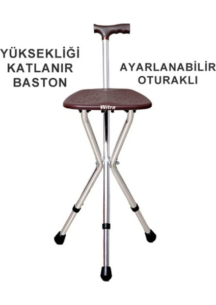Ithal Oturaklı Baston (Yüksekliği Ayarlanır)Yürüteç Baston Son Sistem