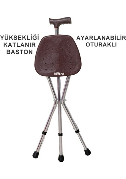 Ithal Oturaklı Baston (Yüksekliği Ayarlanır)Yürüteç Baston Son Sistem