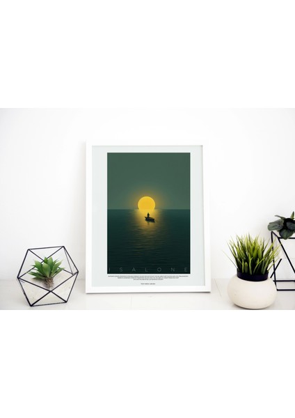 Deniz Gün Batımı Kayık Yolculuk Manzara, Sanat Duvar Tablo