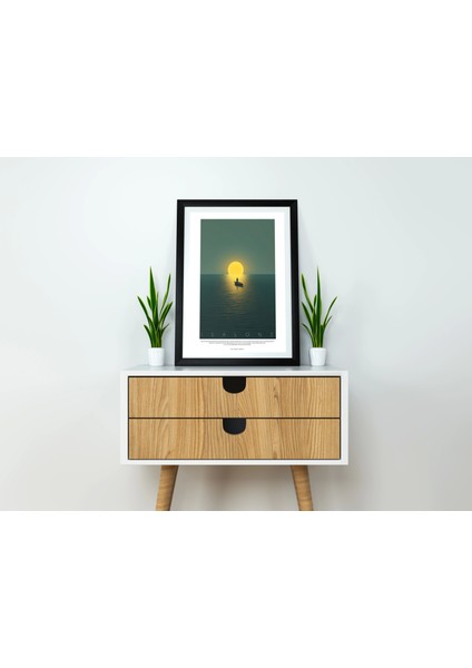 Deniz Gün Batımı Kayık Yolculuk Manzara, Sanat Duvar Tablo